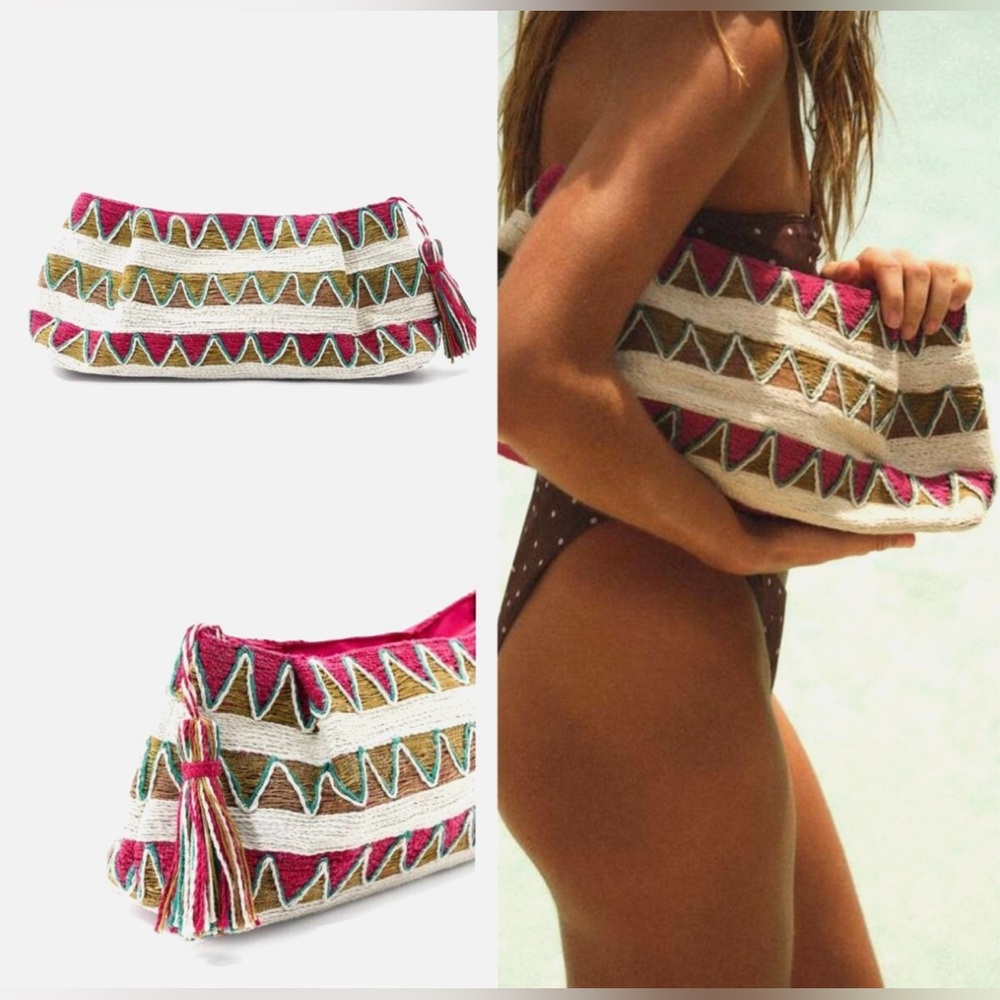 ZARA WOVEN RECTANGULAR BAG
Color: MULTICOLORED
Stylish Multicolor Clutch Bag